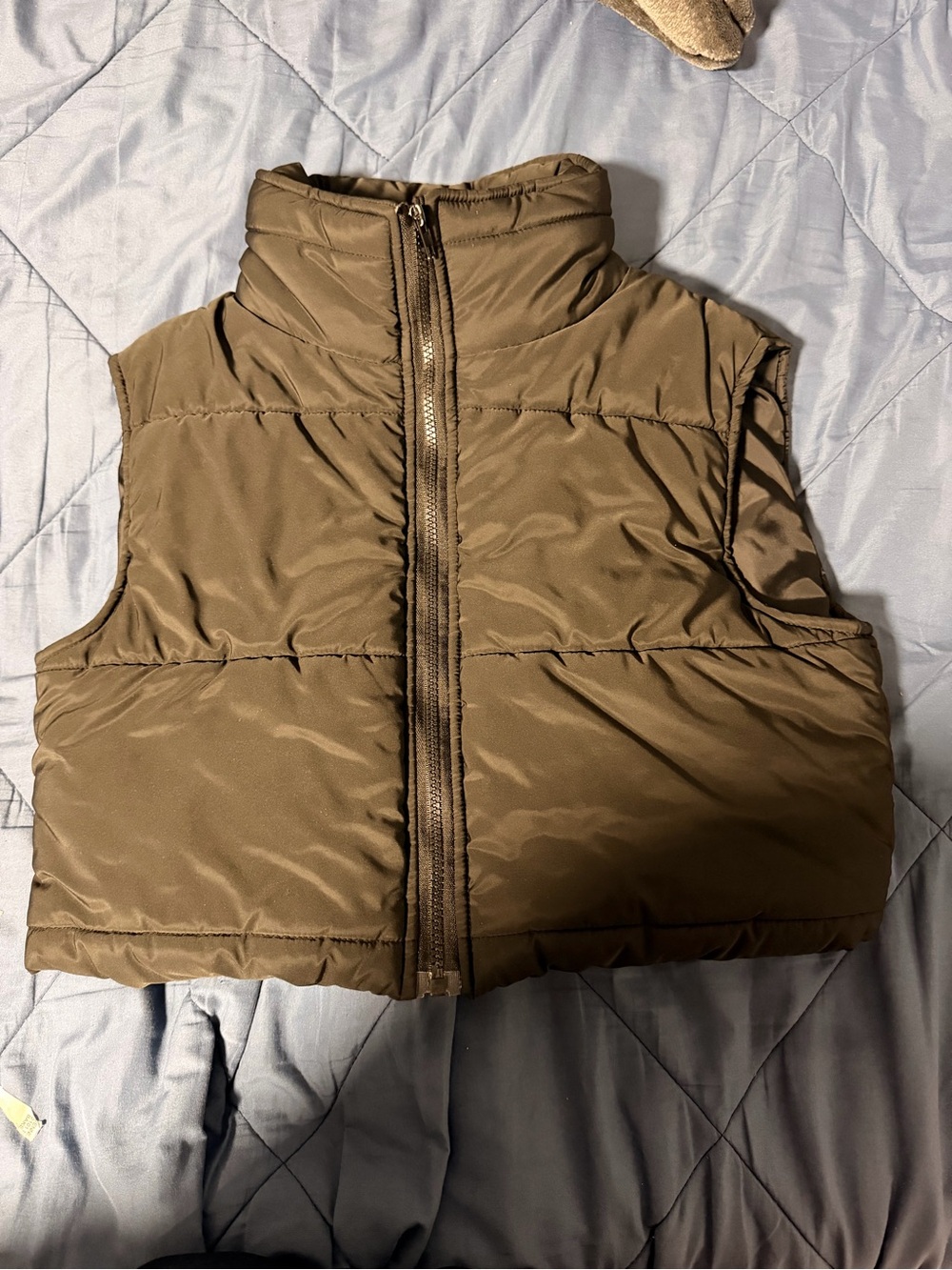 SHEIN Brown Cropped Puffer Vest
